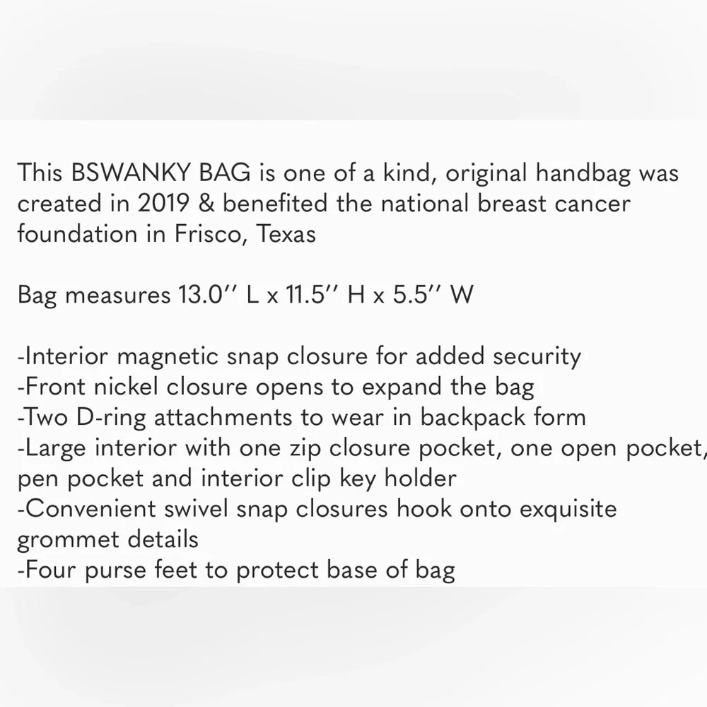 BSWANKY- Handmade Genuine limited leather Pink luxury convertible Sophie Bag.
